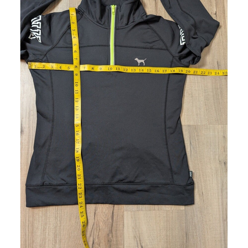 VS PINK Size M Quarter Zip Pullover Reflective Logo Thumbhole Running Activewear - Picture 7 of 7